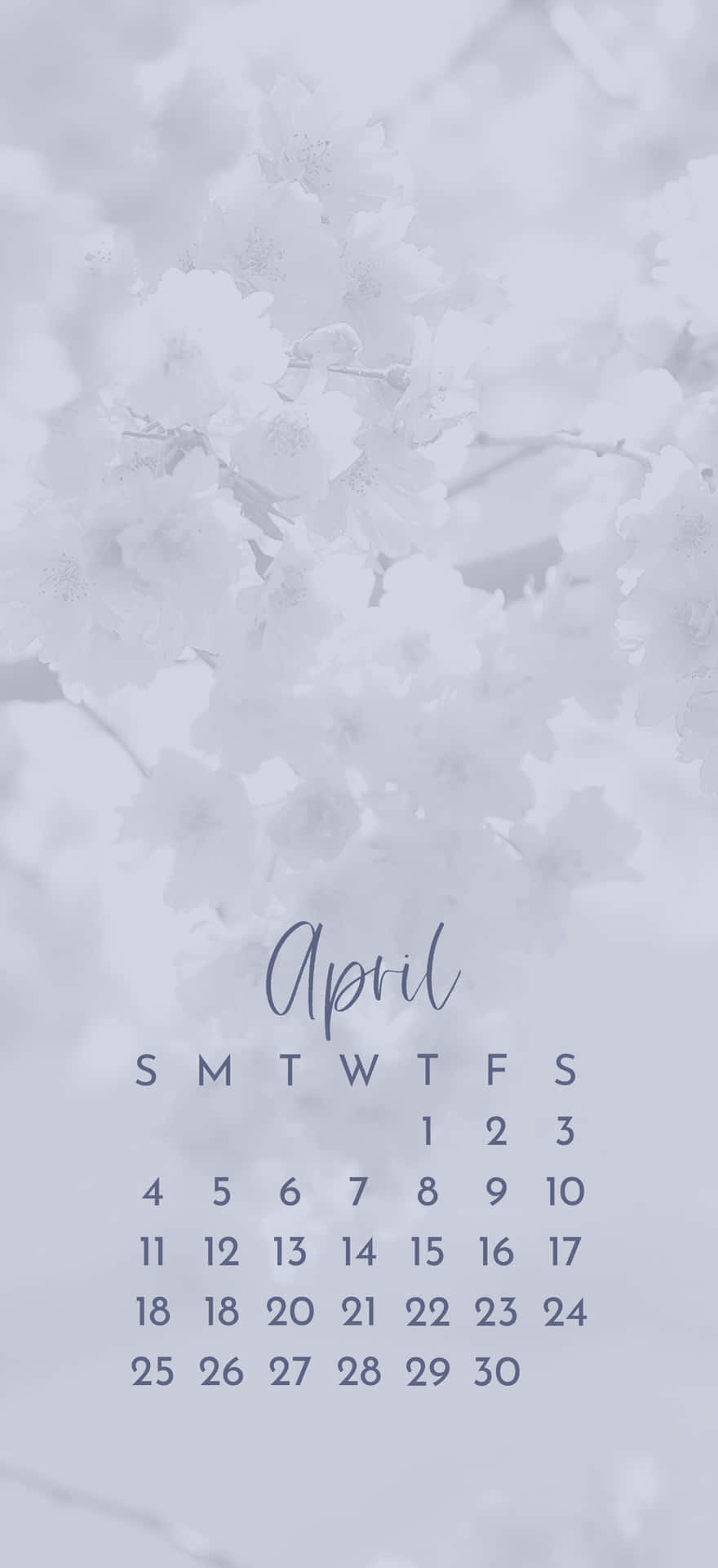 Snowy April Calendar Background Wallpaper