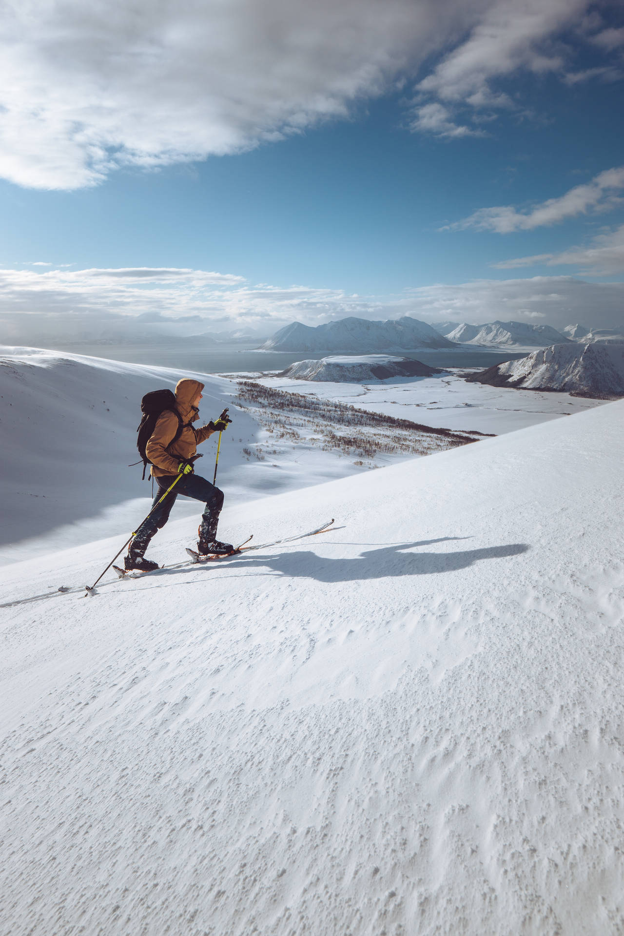 Esquiandona Neve Em Backcountry - Cenário Em Hd Papel de Parede