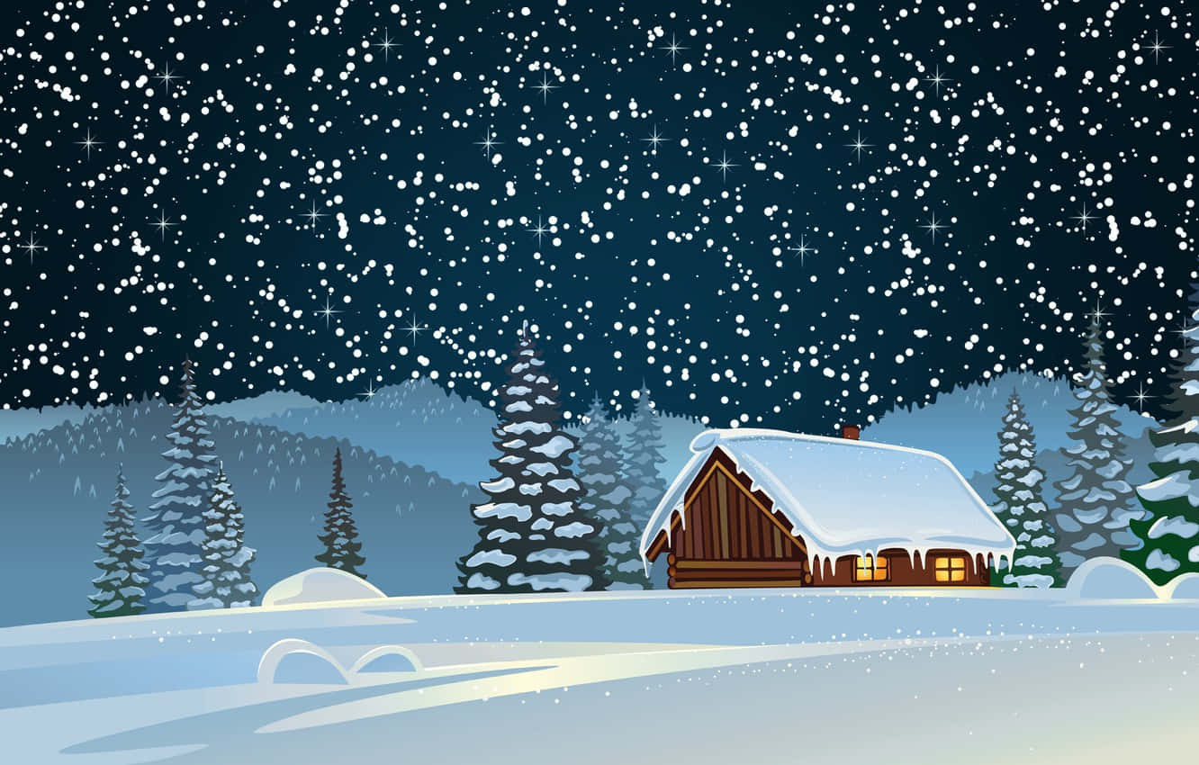 House Snowy Background