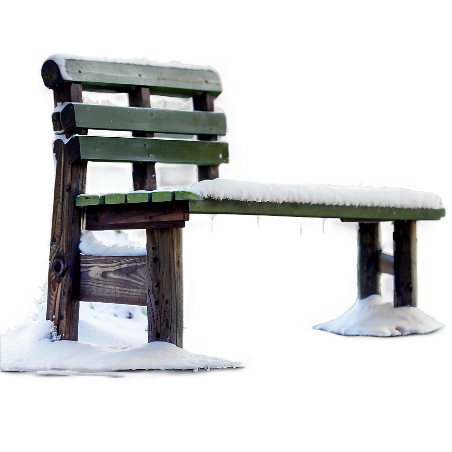 Snowy Bench Transparent Png 05252024 PNG