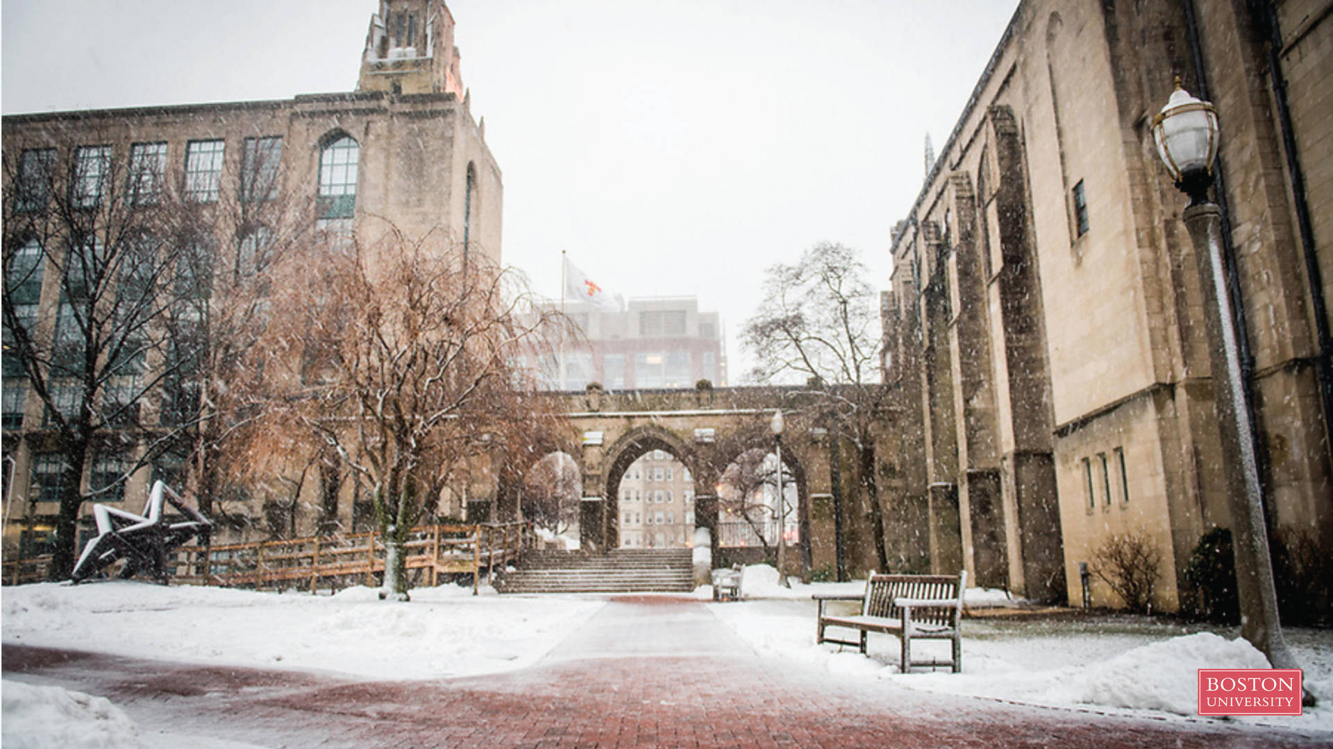 Snowy Boston University Wallpaper