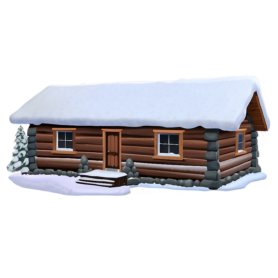 Snowy Cabin Building Png Alr30 PNG