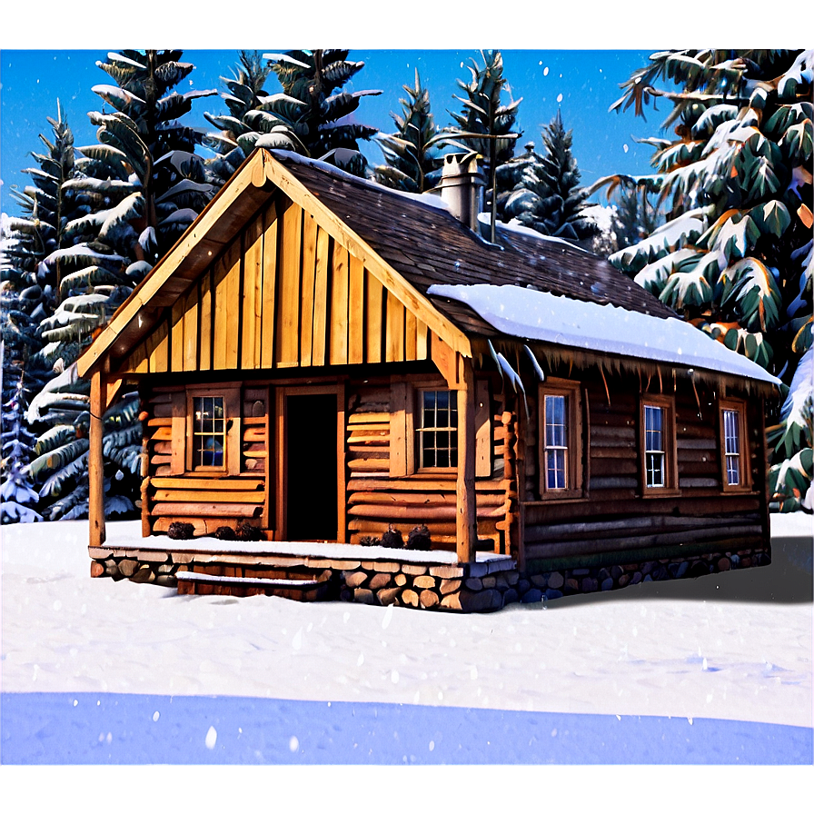 Snowy Cabin Building Png Bhx80 PNG