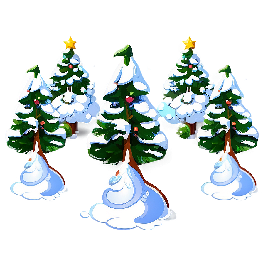 Snowy Cartoon Christmas Tree Png 92 PNG