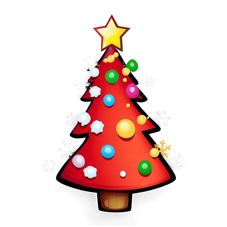 Snowy Cartoon Christmas Tree Png Wob PNG