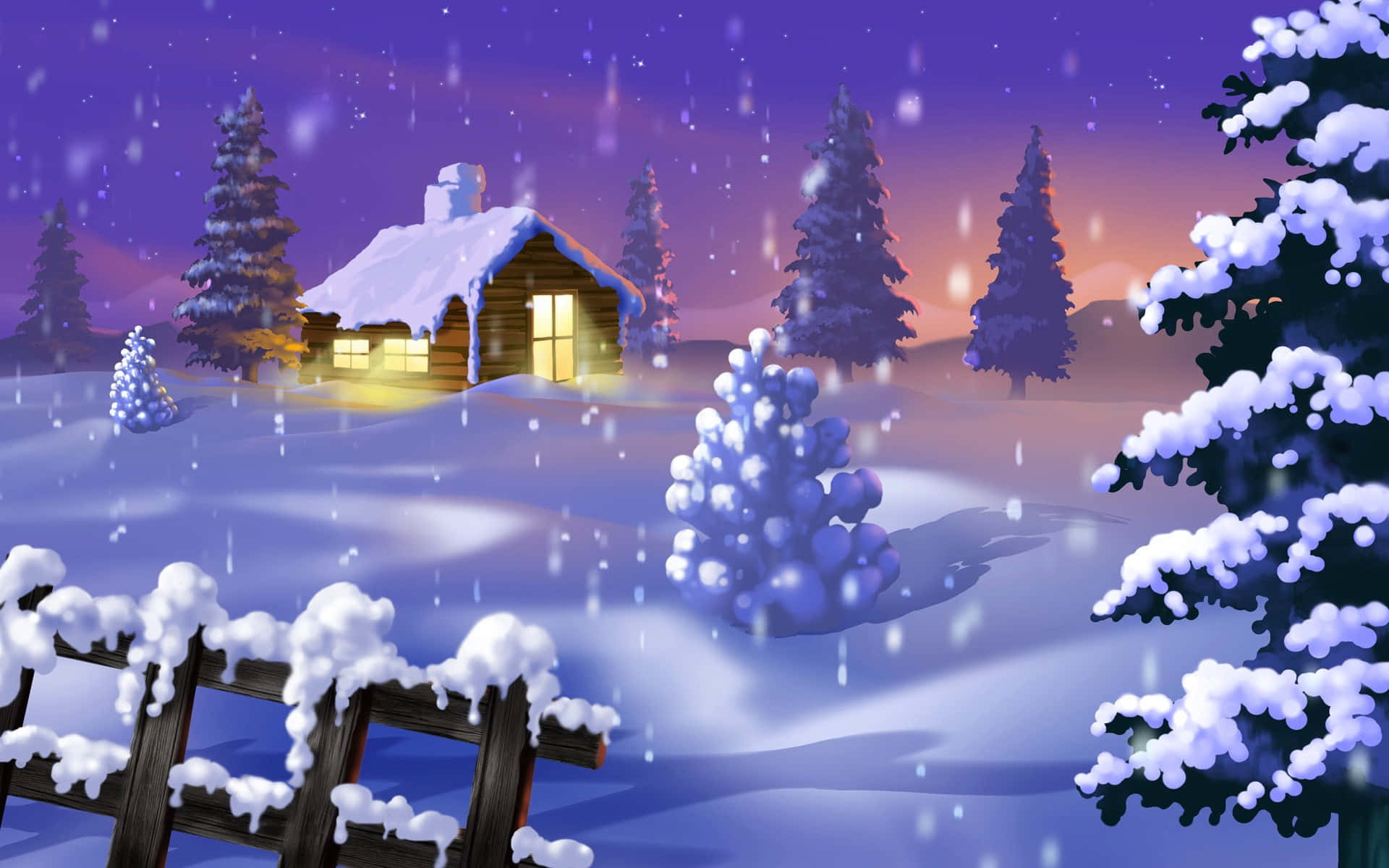 snow christmas desktop background