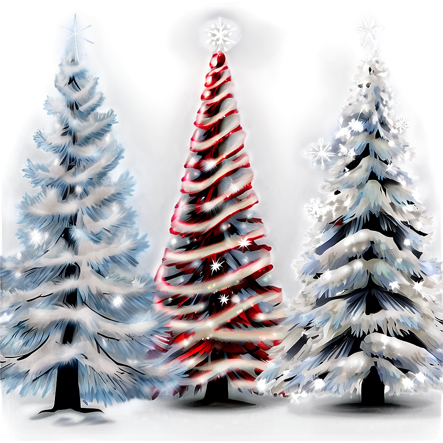 Snowy Christmas Tree Design Png 06132024 PNG