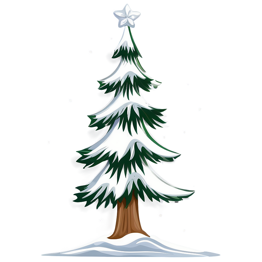 Snowy Christmas Tree Design Png Opt43 PNG