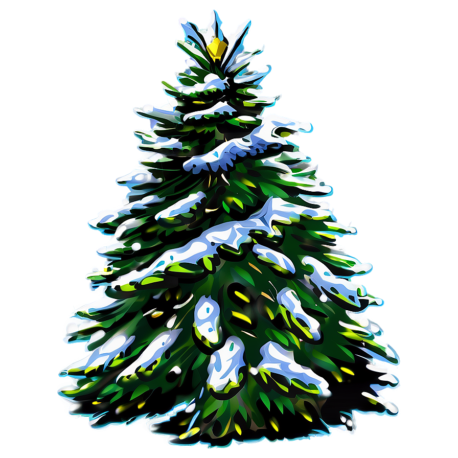 Snowy Christmas Tree Png Jbw PNG