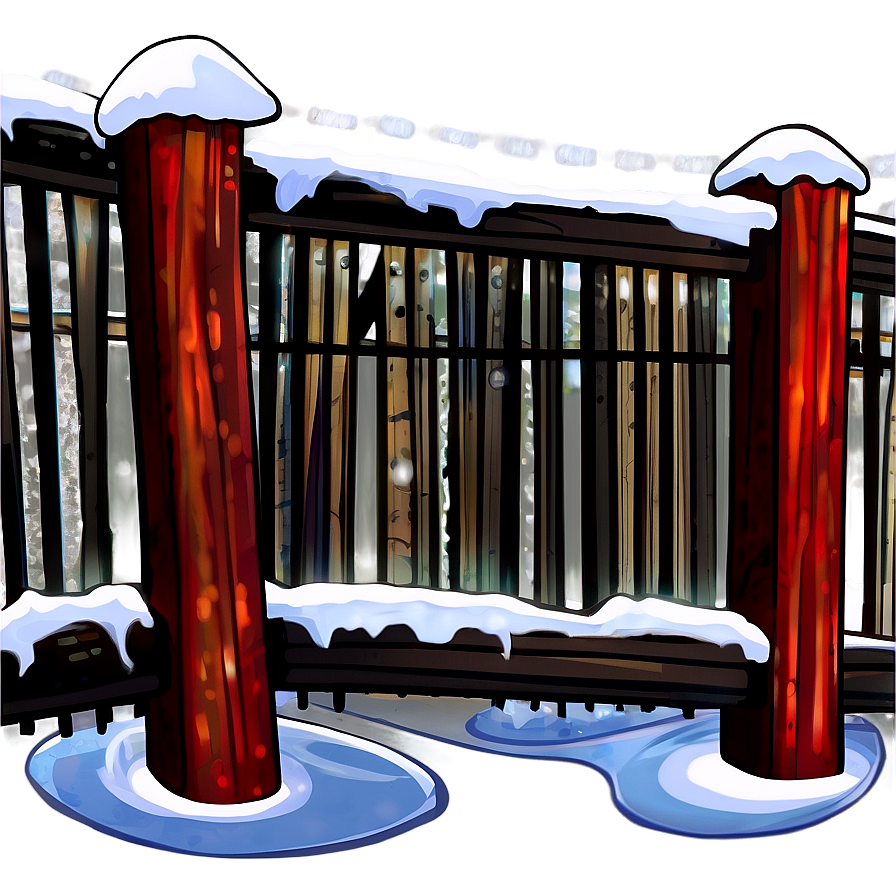 Snowy Fence Transparent Png Cbb17 PNG