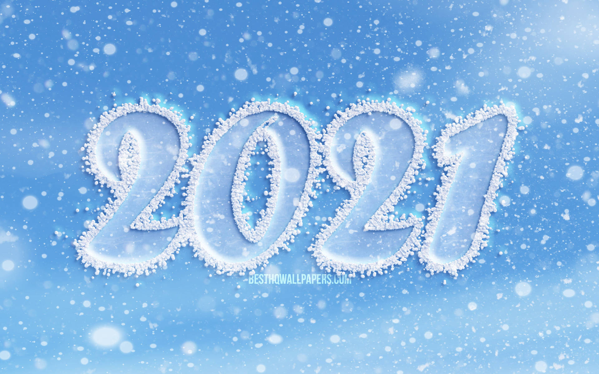 Schneebedecktesfrohes Neujahrsgruß 2021 Wallpaper