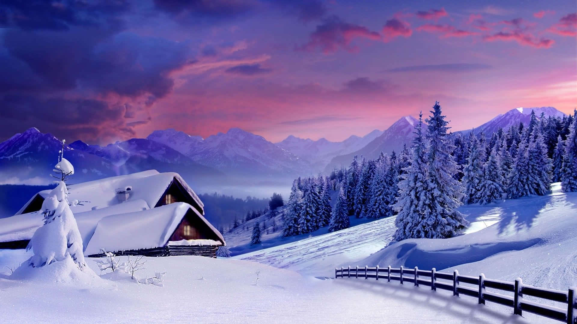 Stunning Snowy Landscape Wallpaper