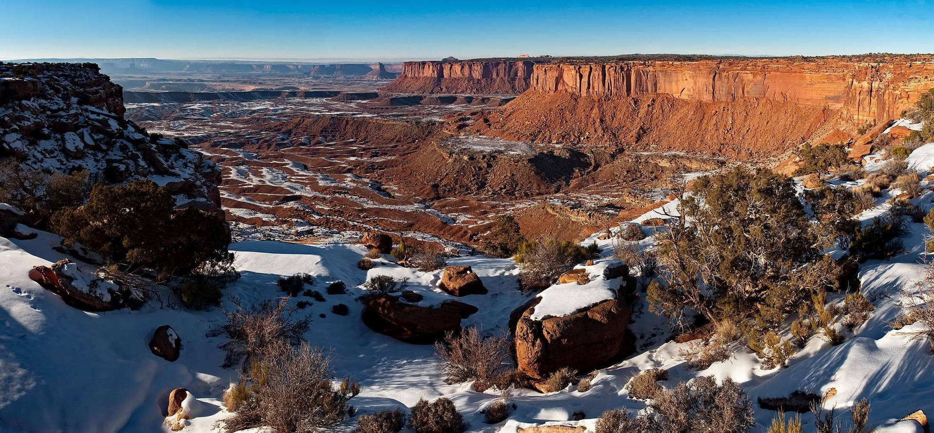 Snowy Landscape Canyonlands National Park Wallpaper