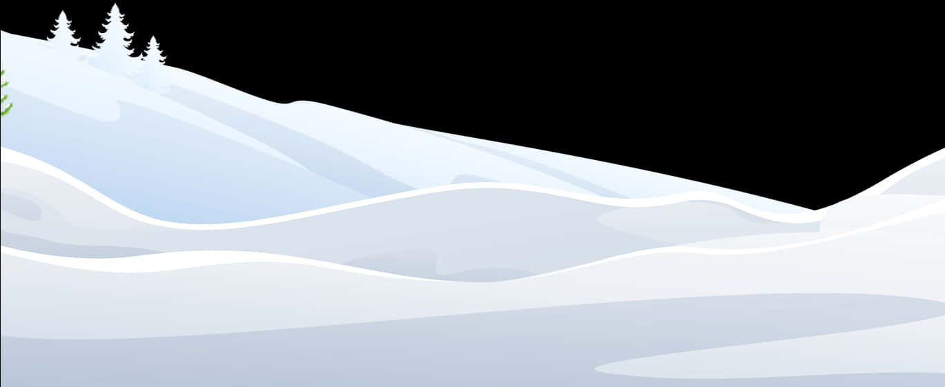 Snowy Landscape Vector Illustration PNG