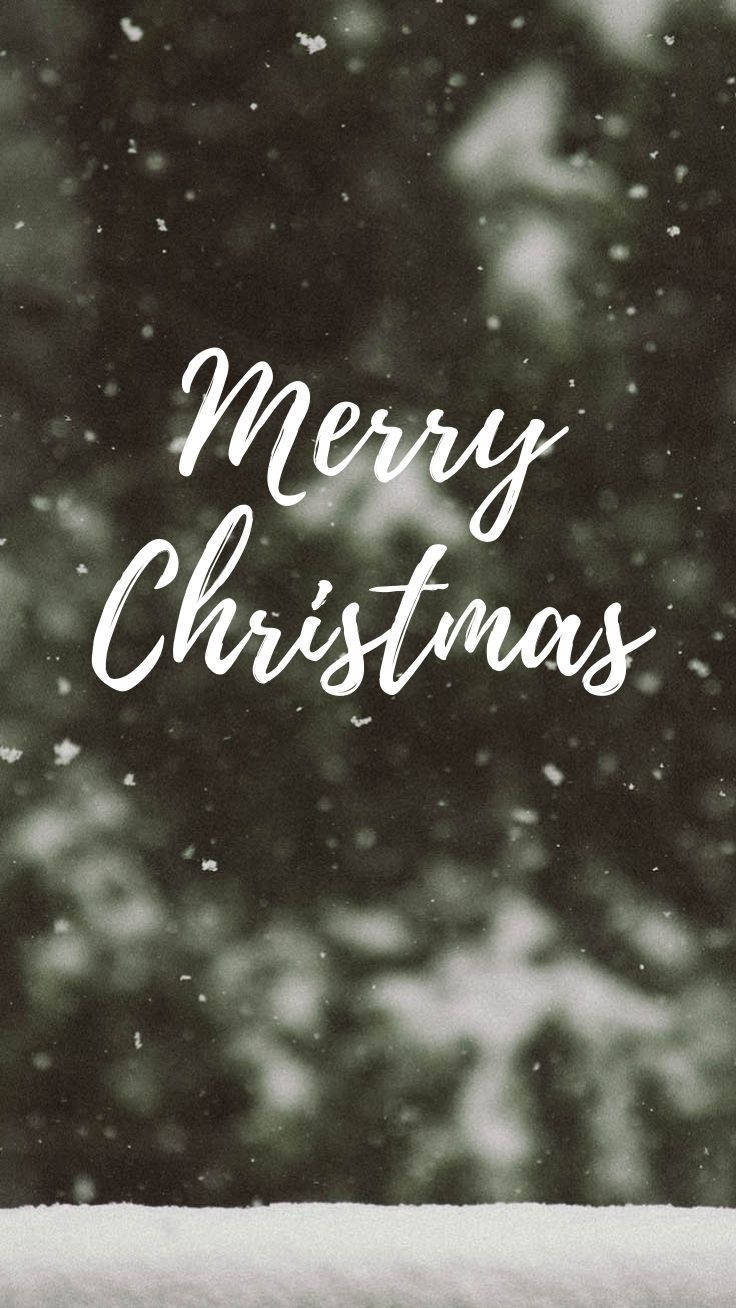 Snowy Merry Christmas Iphone Wallpaper