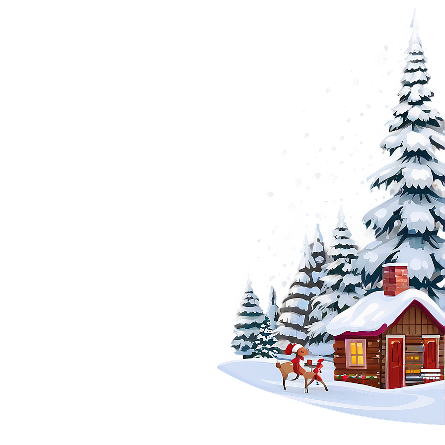 Snowy Merry Christmas Scene Png 05032024 PNG