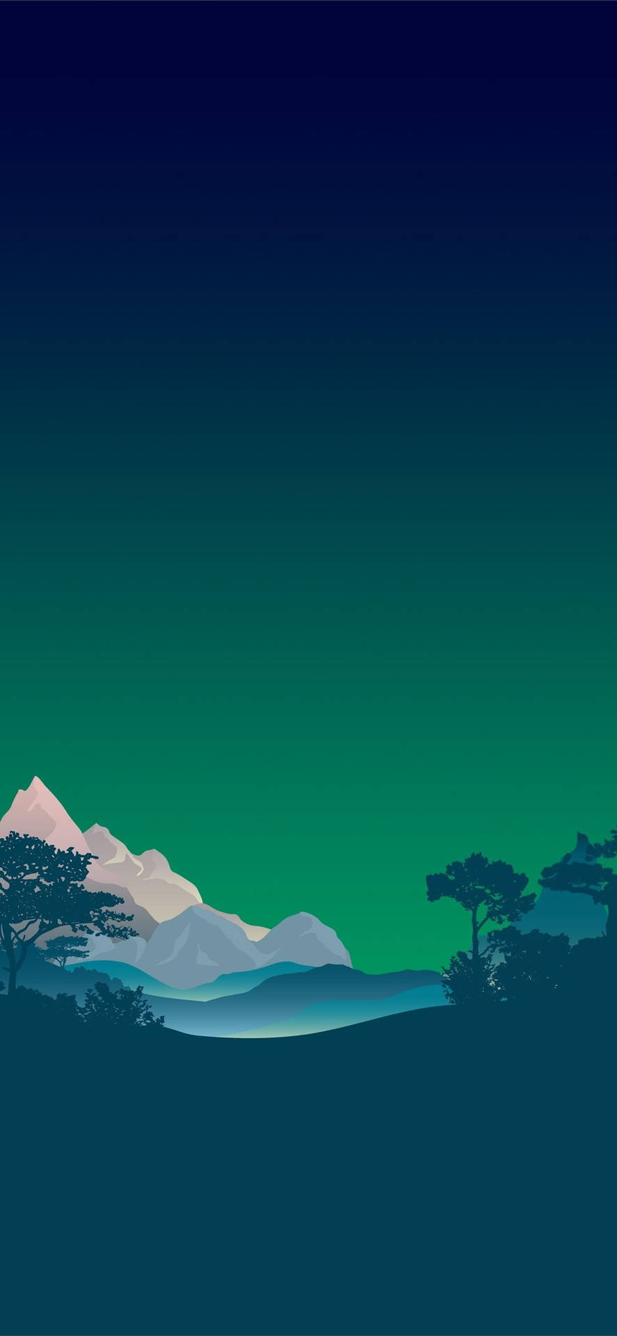 Caption: Stunning Snowy Mountain Green iPhone Wallpaper Wallpaper