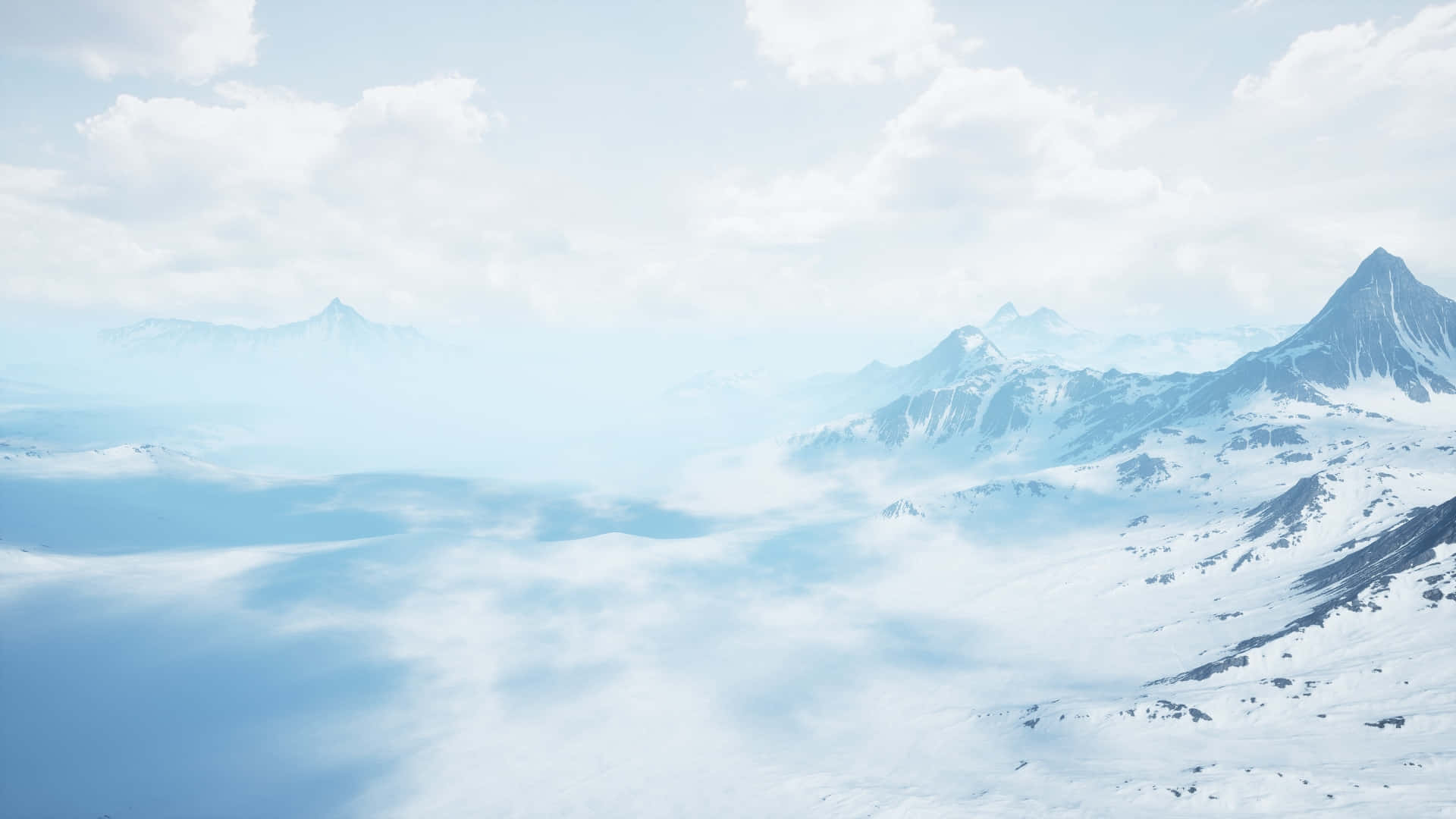 Take In The Beautiful View From A Snowy Mountain Top