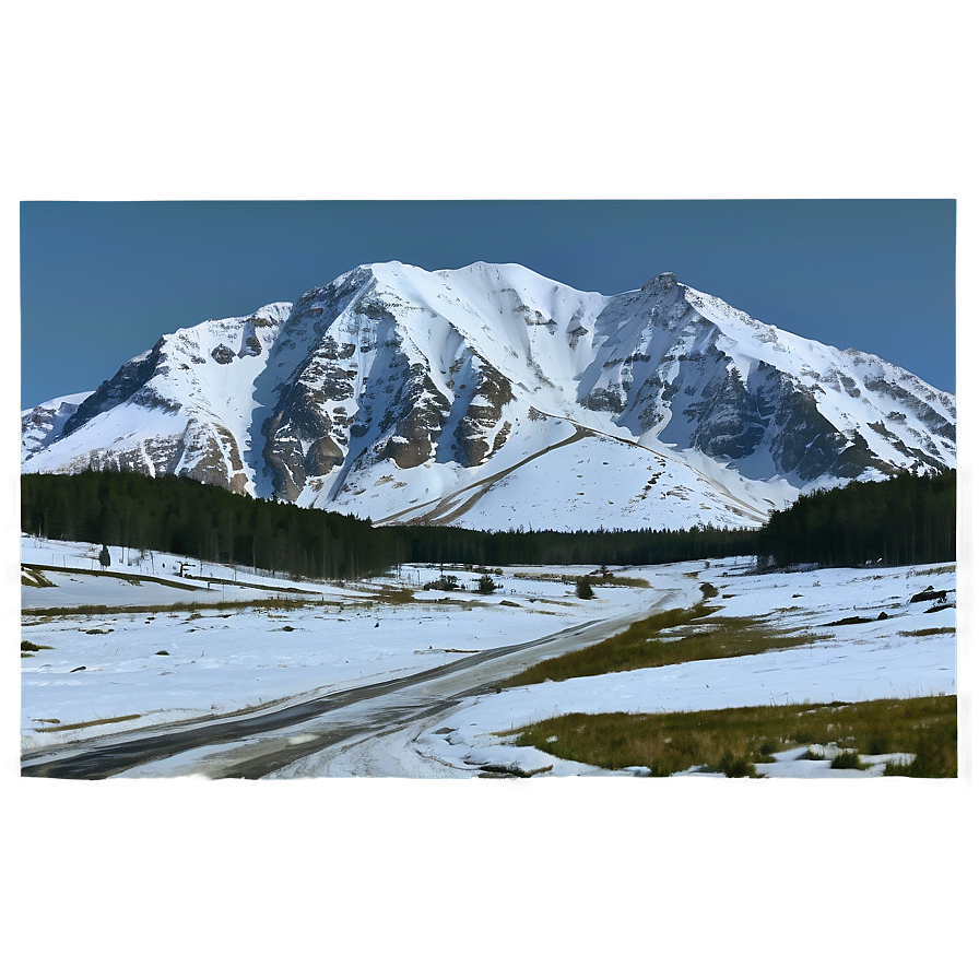 Snowy Mountain Pass Png 05032024 PNG