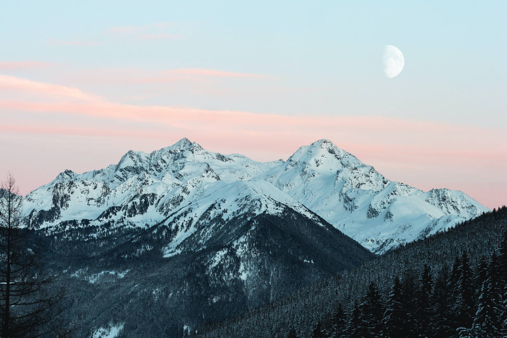 Snowy Mountain Range Landscapes Wallpaper