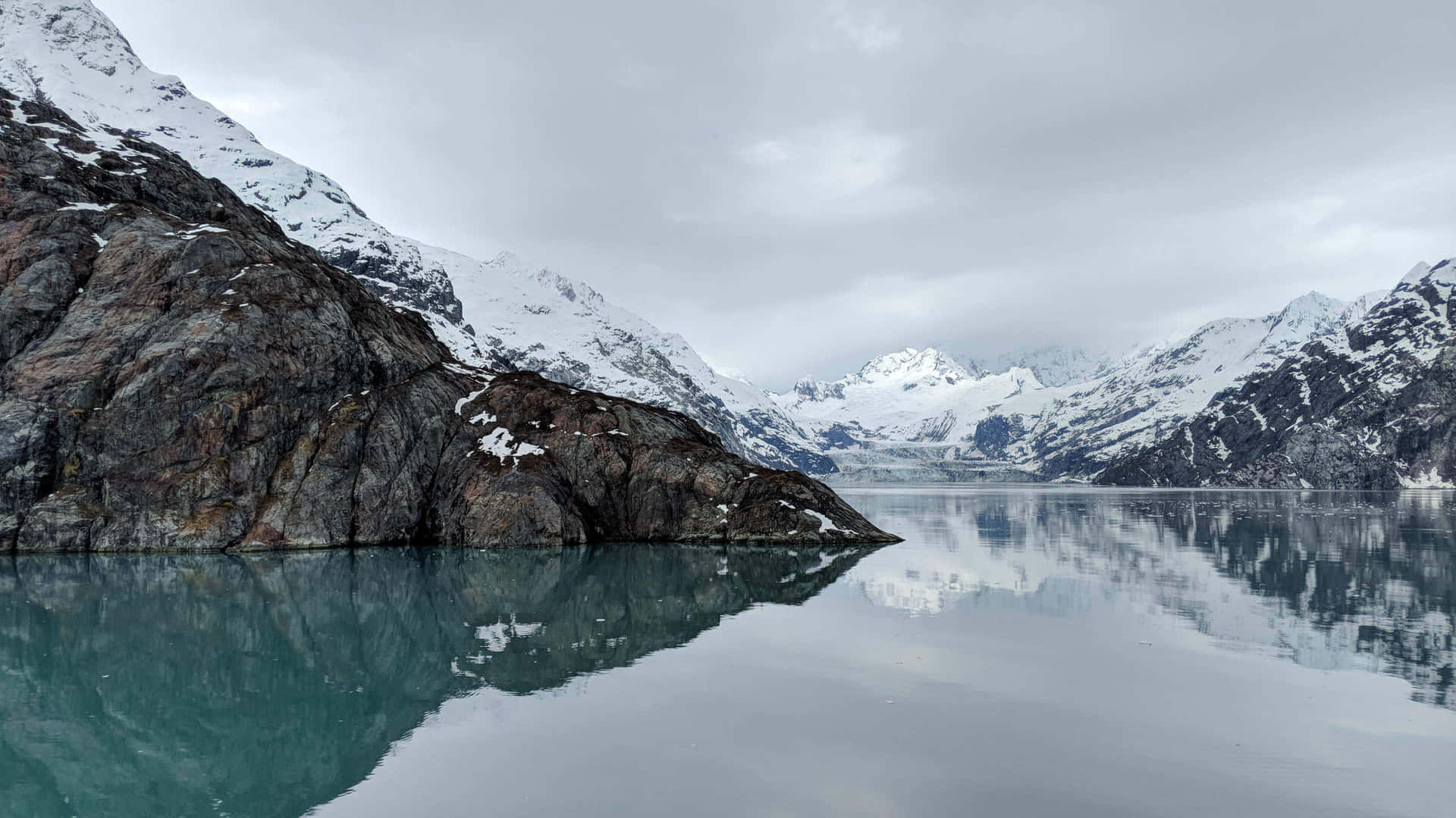 Snowy Mountain Reflection Glacier Bay National Park Wallpaper