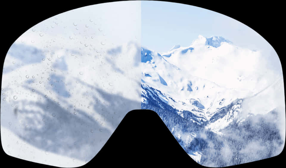 Snowy Mountain View Through Goggles PNG