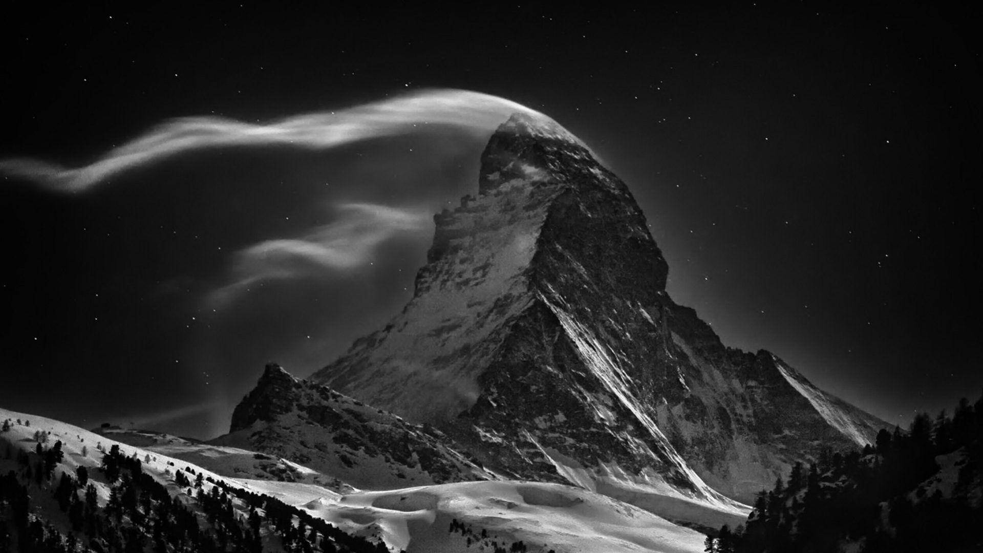 A Windy Snowy Mountain During Winter Wallpaper