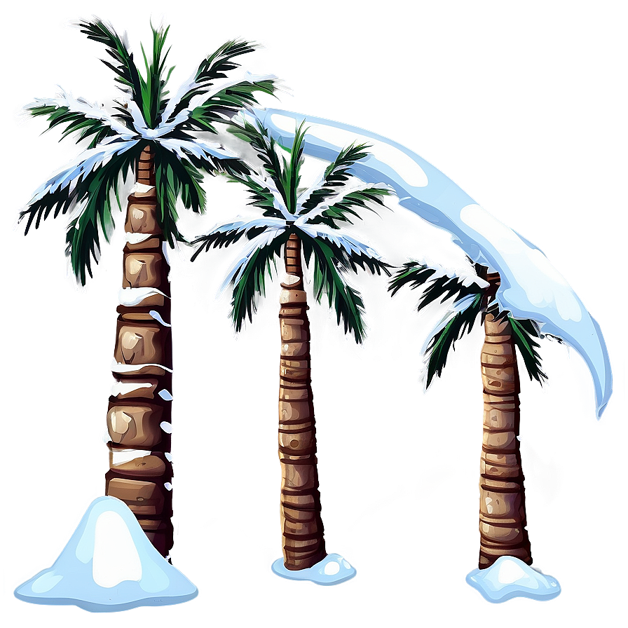 Snowy Palm Tree Png 04292024 PNG