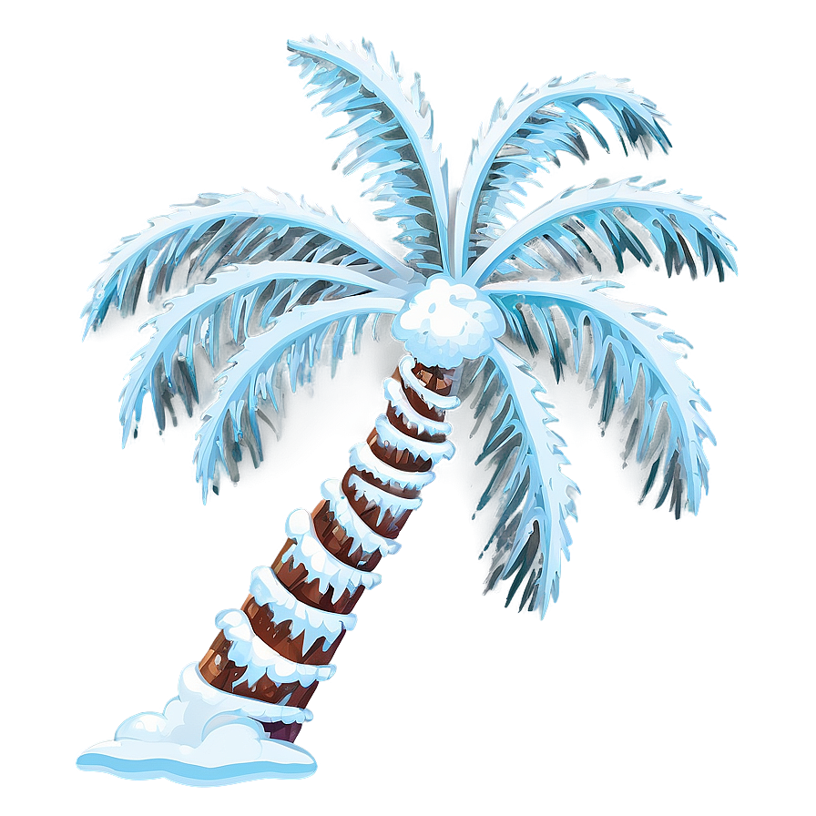 Snowy Palm Tree Png Lev27 PNG