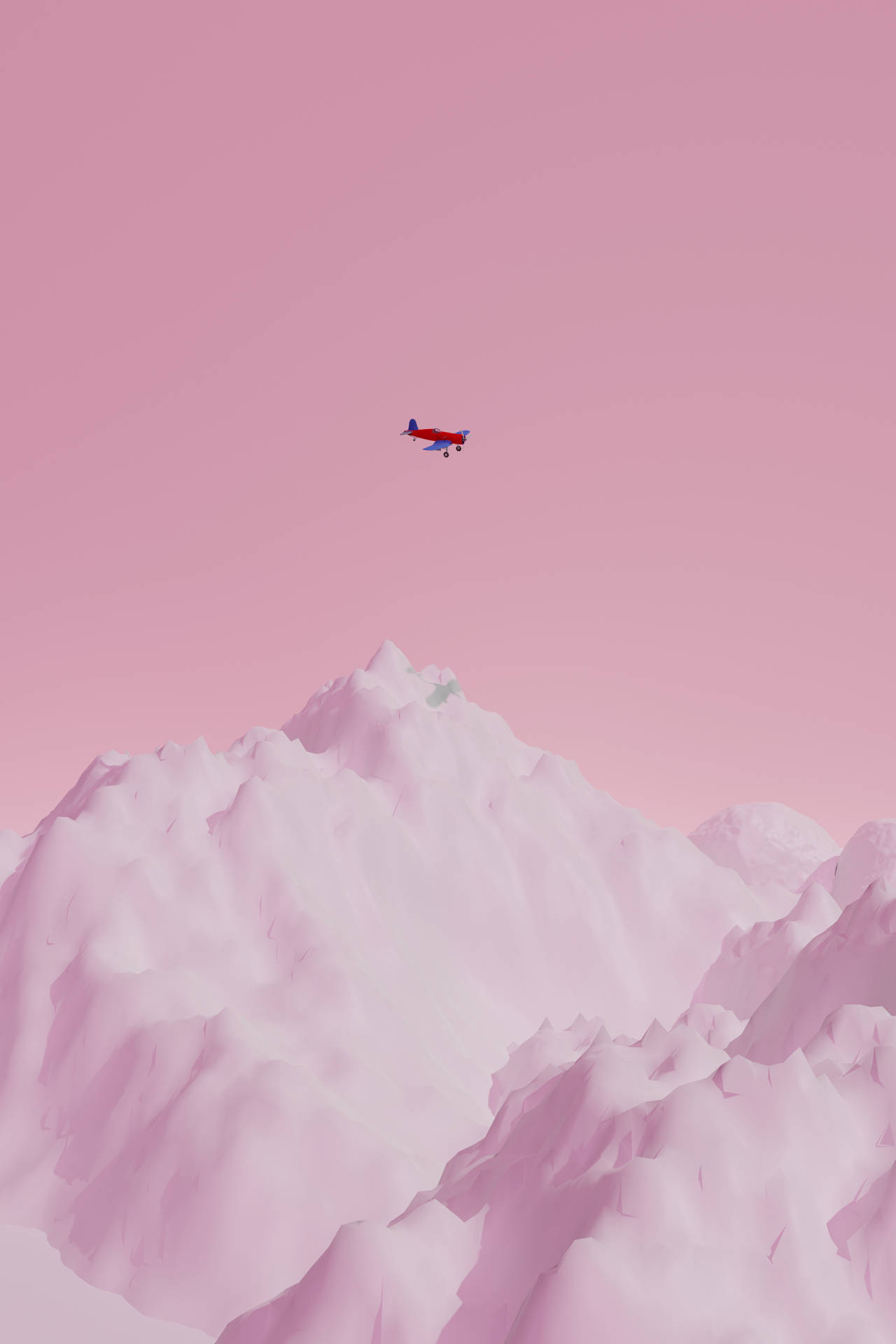 Snowy Peaks And An Airplane Mobile 3d