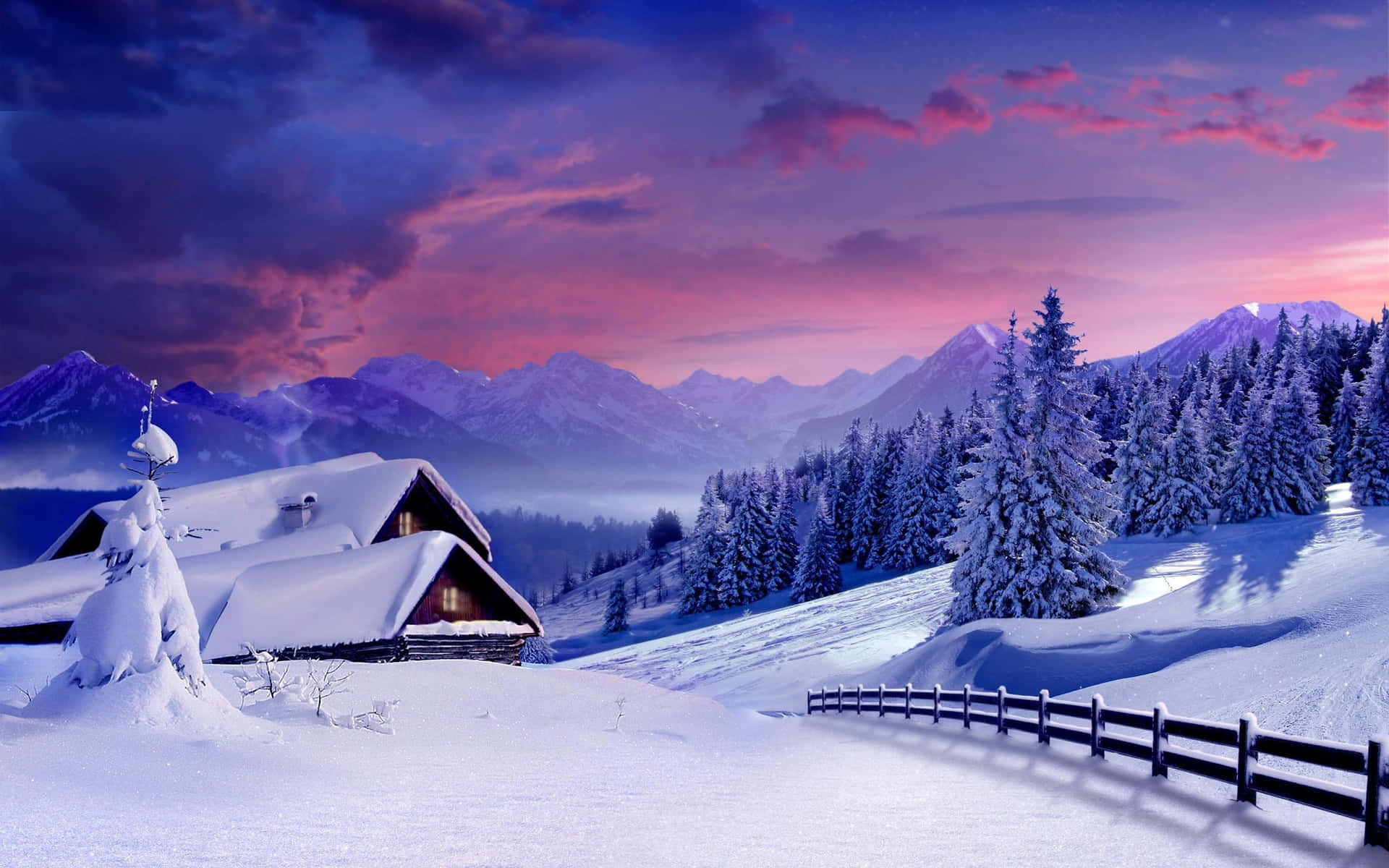 Snow queen in a winter wonderland with swiss mountain background
