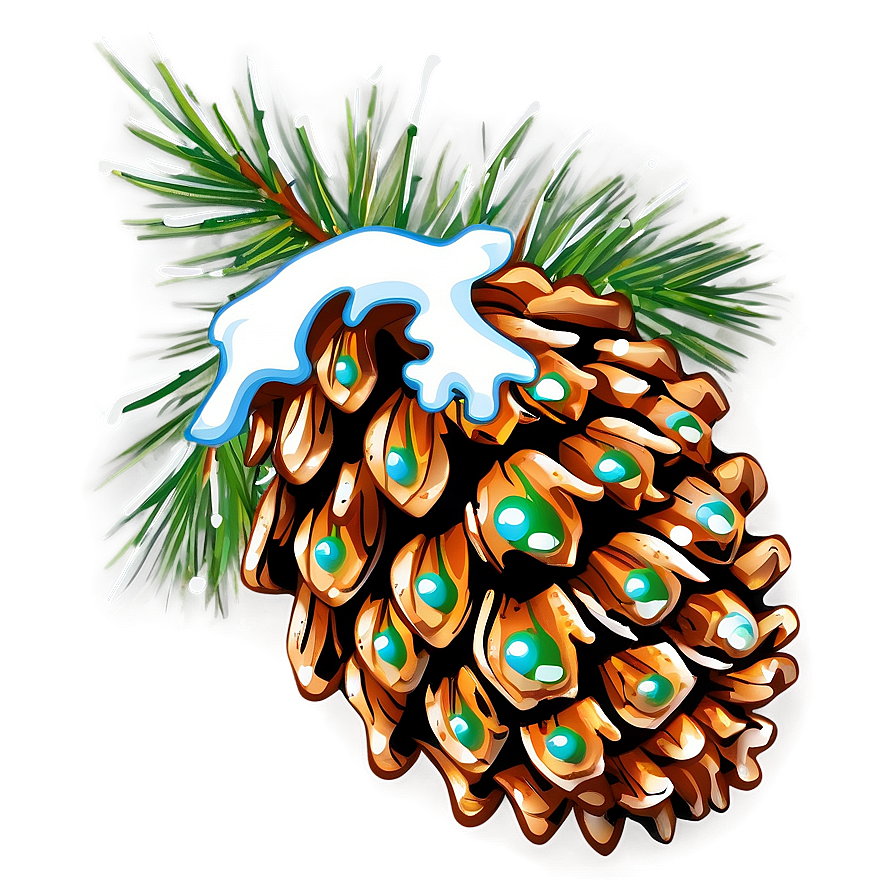 Snowy Pinecone Clipart Png Lsq20 PNG