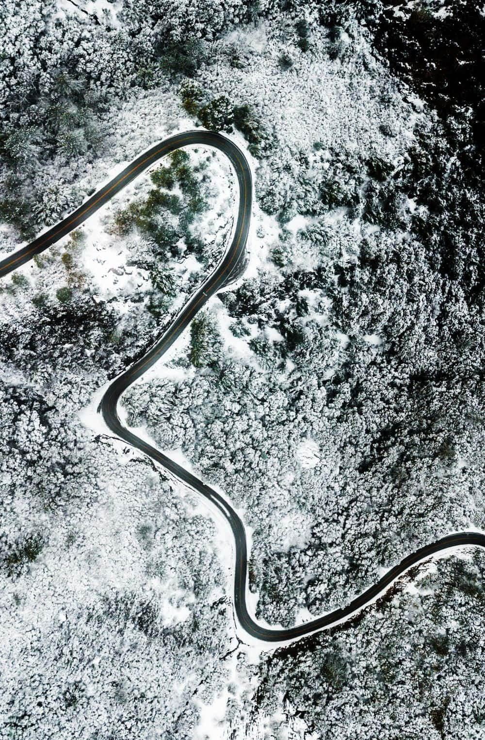 Snowy Road Aerial View Original Iphone 5s Wallpaper