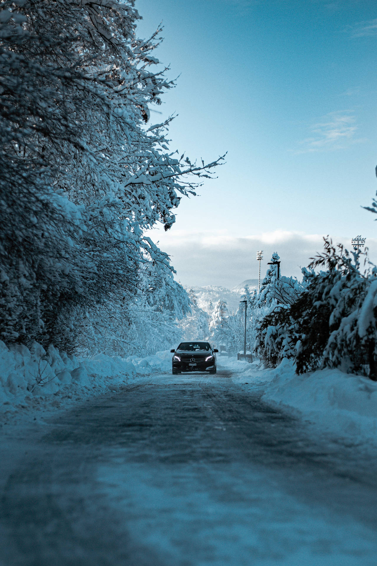 Snowy Road Picture Wallpaper