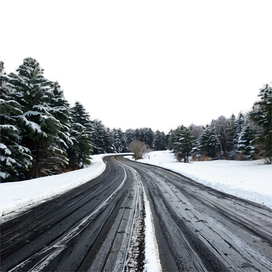 Snowy Road Png 05032024 PNG