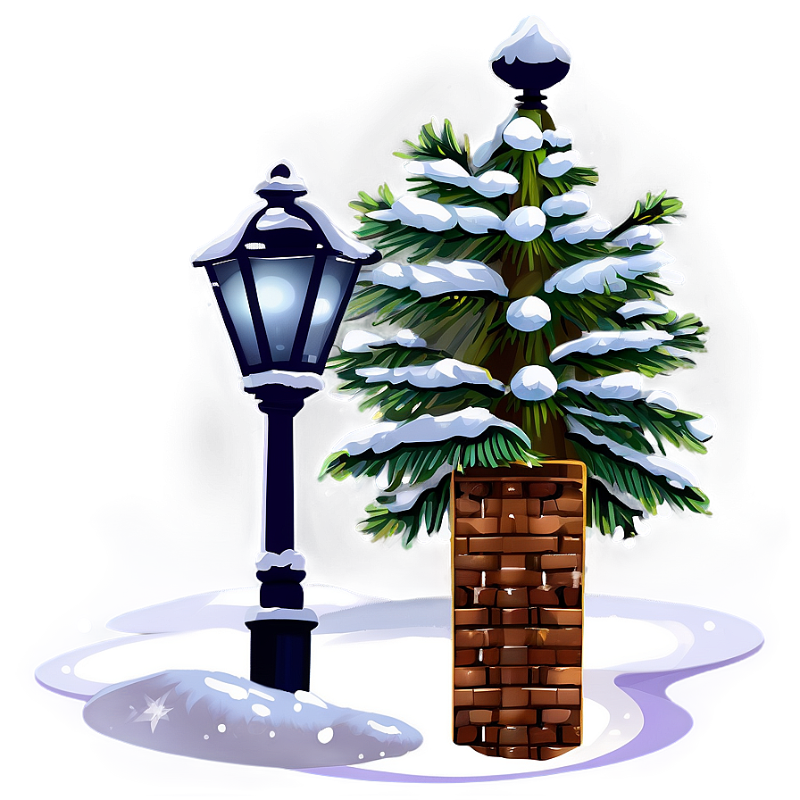 Snowy Streetlamp Transparent Png Uhf2 PNG