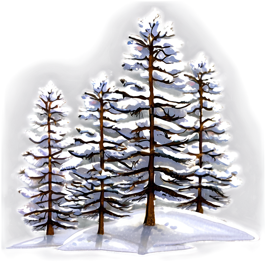 Snowy Trees Transparent Png Dss67 PNG