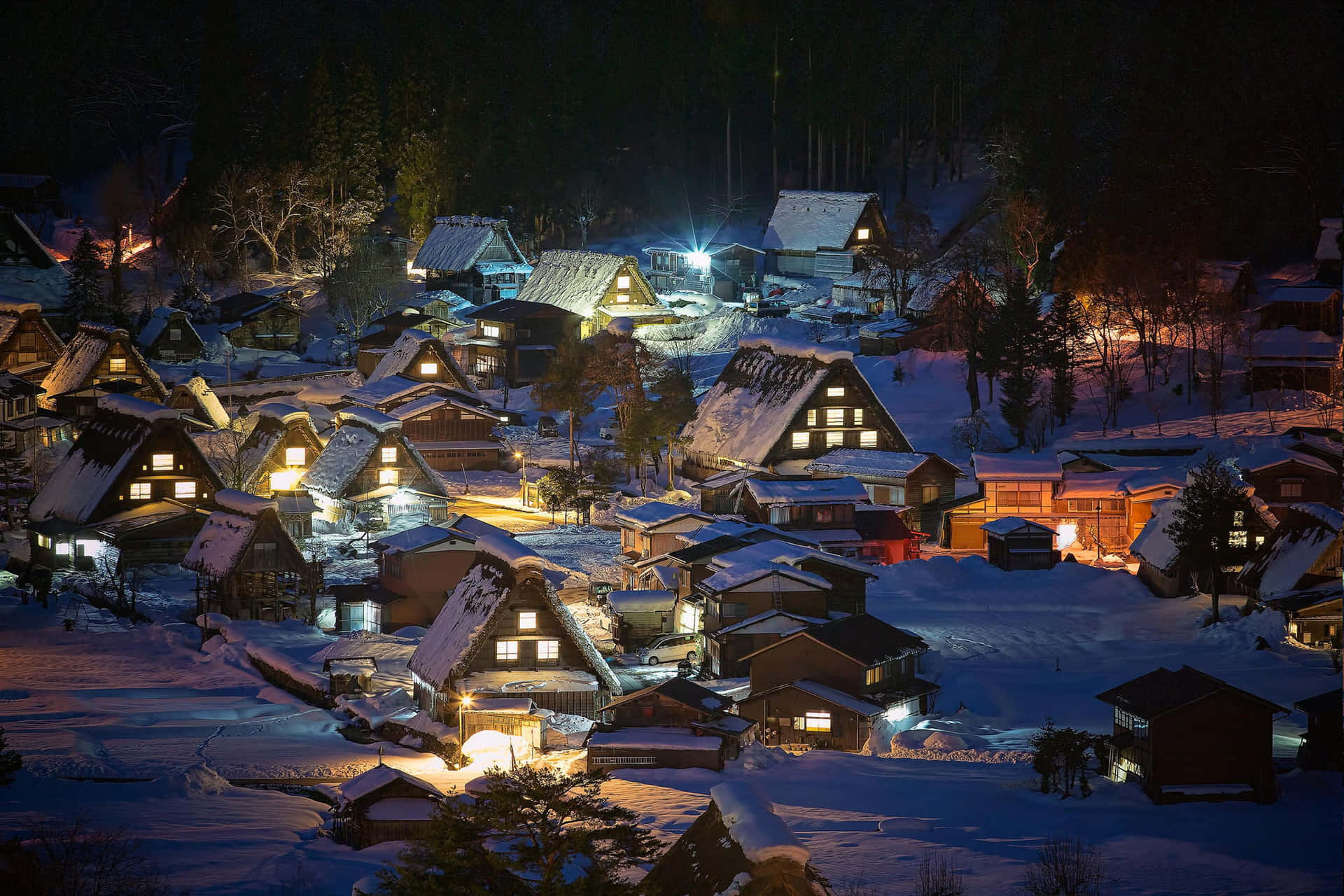 Snowy Village - Winter Wonderland Wallpaper