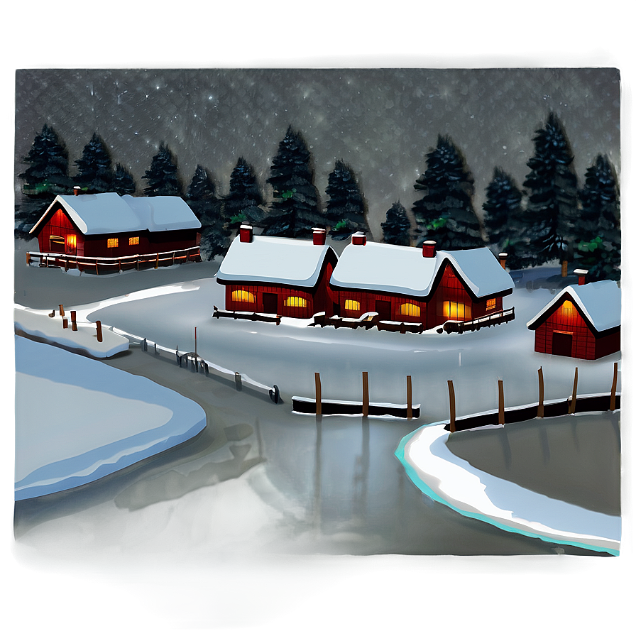 Snowy Village Transparent Png Nxl28 PNG