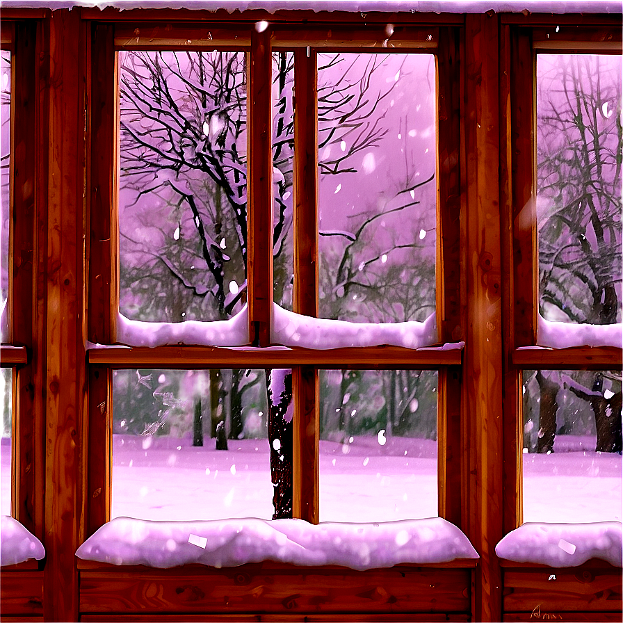 Snowy Window Transparent Png 05252024 PNG