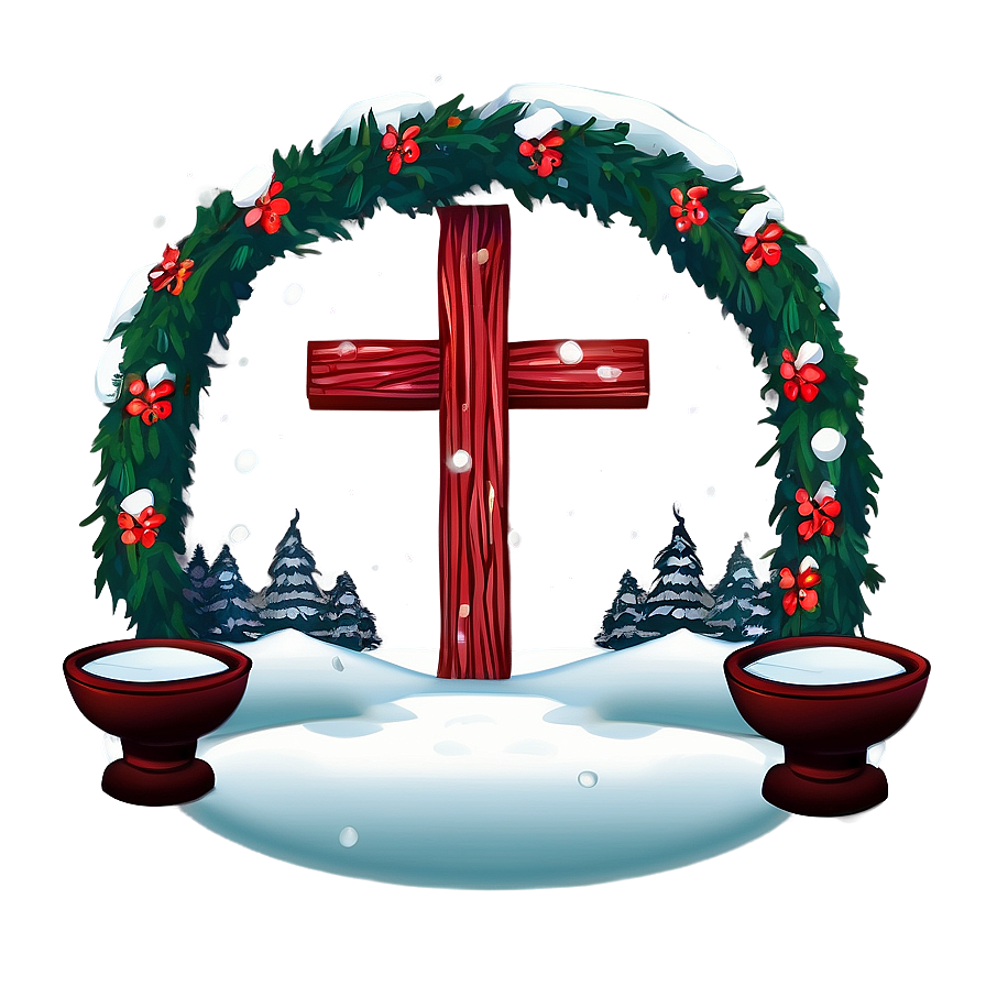 Snowy Winter Altar Png Abh18 PNG