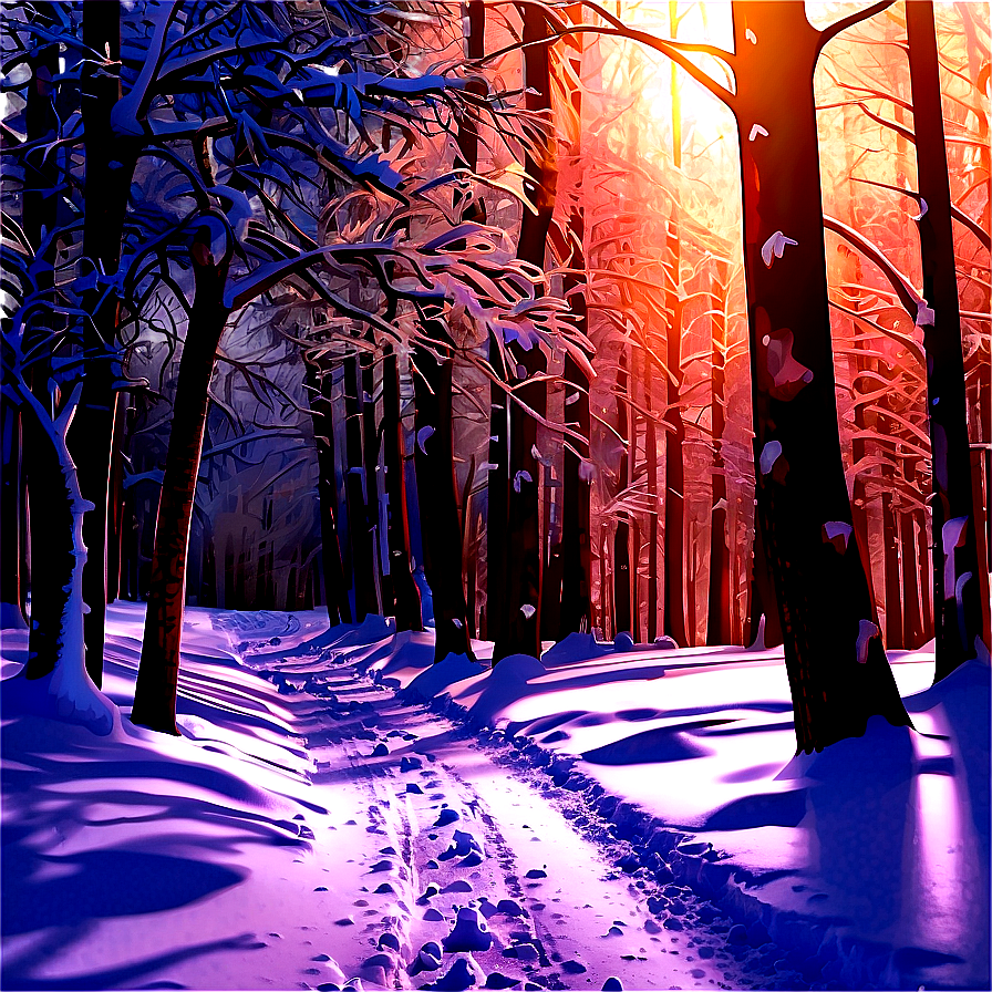 Snowy Winter Trail Png Wpf23 PNG