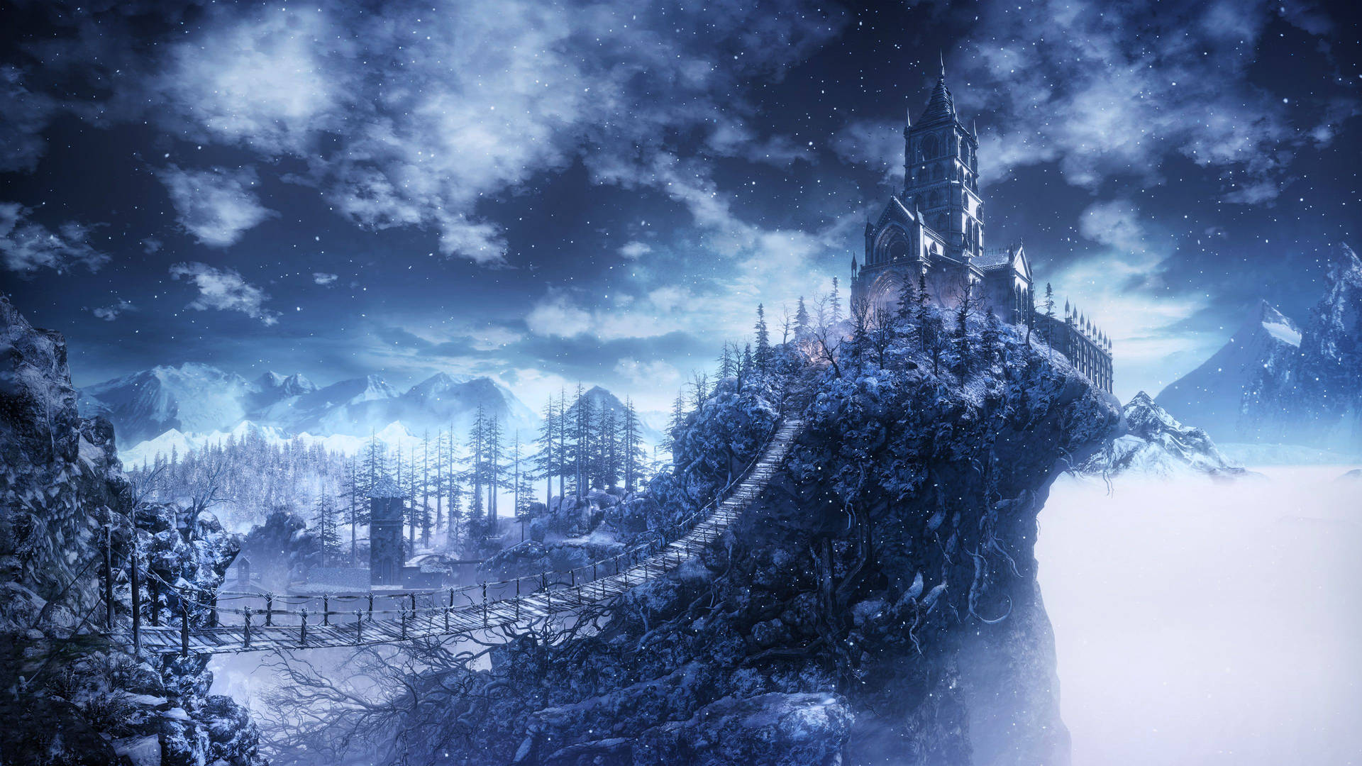 Explore the Gloomy Snowy World of Ariandel in Dark Souls 3 Wallpaper