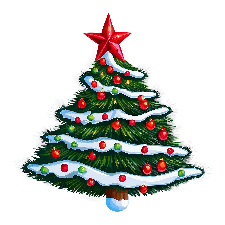 Snug Christmas Tree Art Png 06252024 PNG