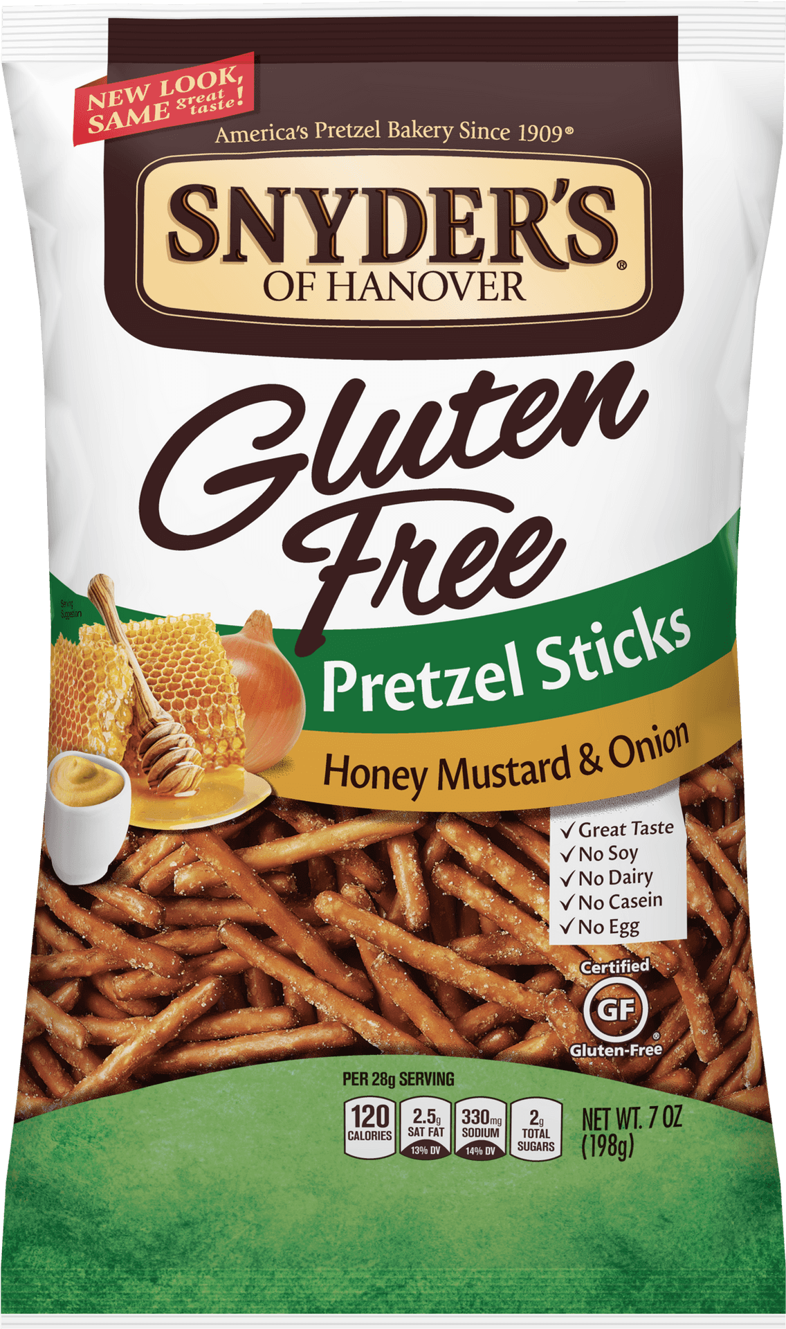 Snyders Gluten Free Pretzel Sticks Honey Mustard Onion PNG