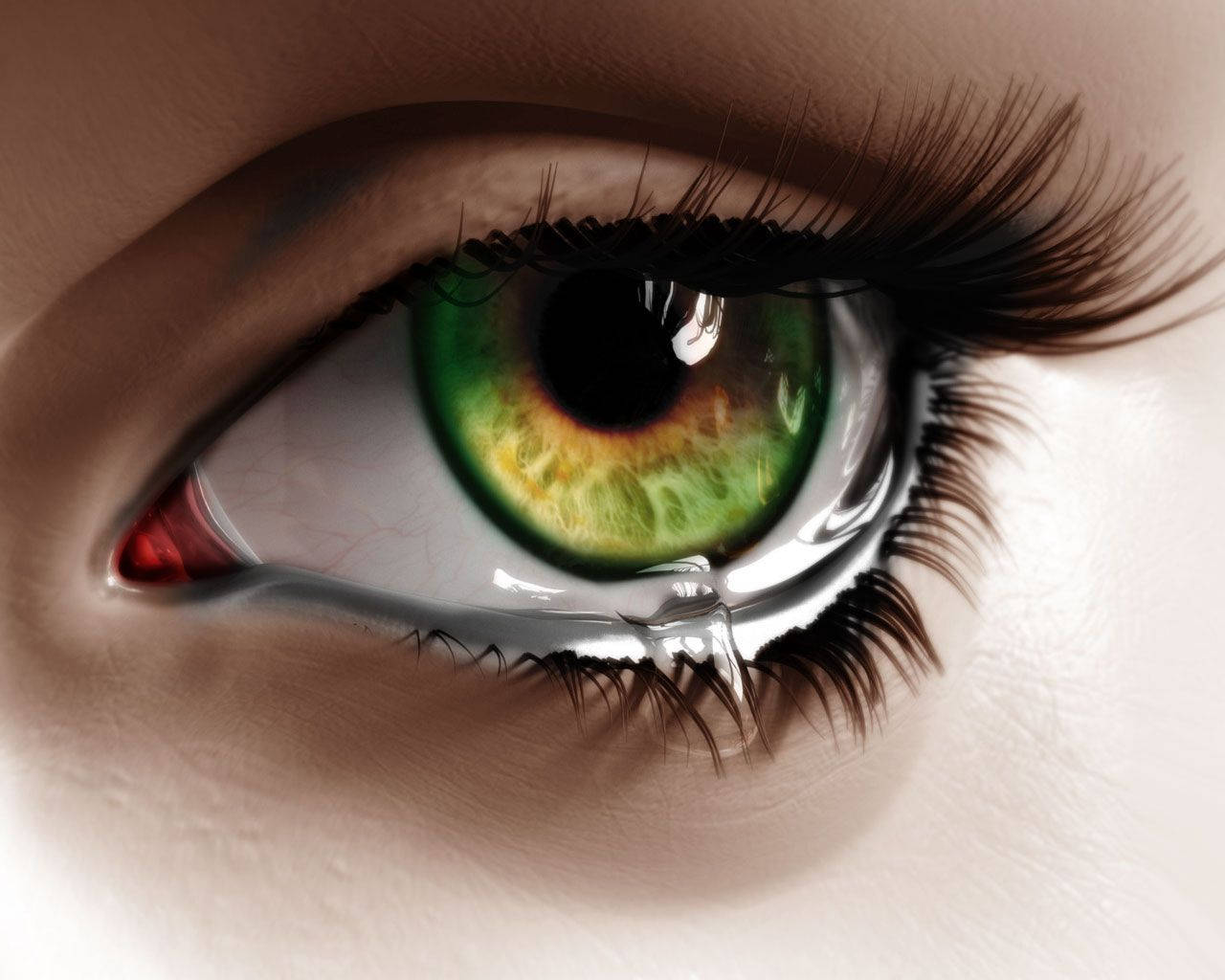 Sotraurige Grüne Augen. Wallpaper
