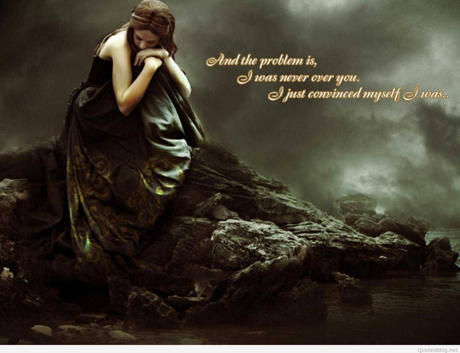 So Sad Woman On Rock Picture