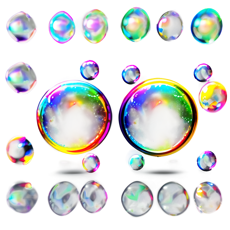 Soap Bubbles With Reflection Png 06122024 PNG