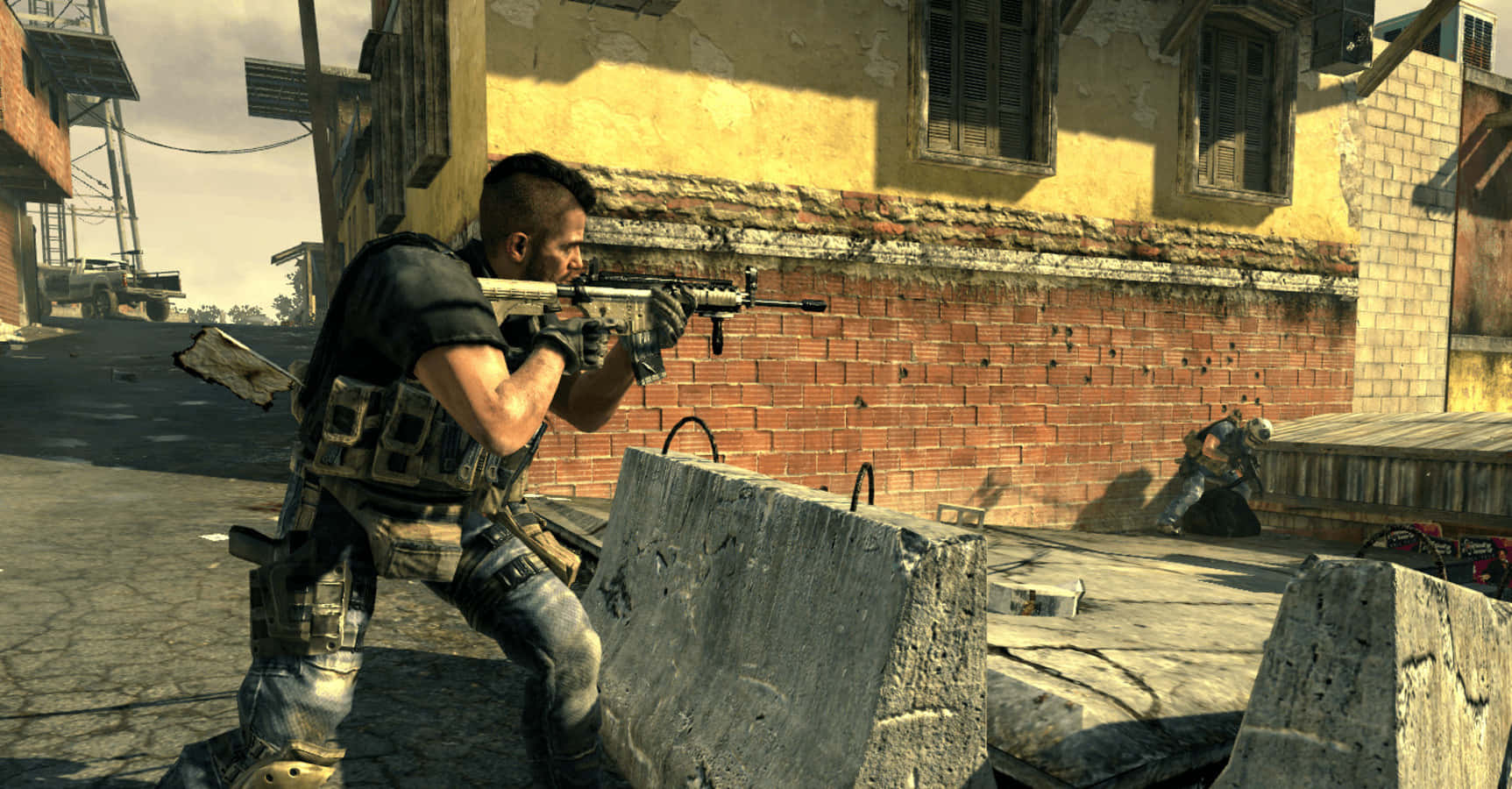 Soap Mactavish aiming with a sniper in iconic pose Wallpaper