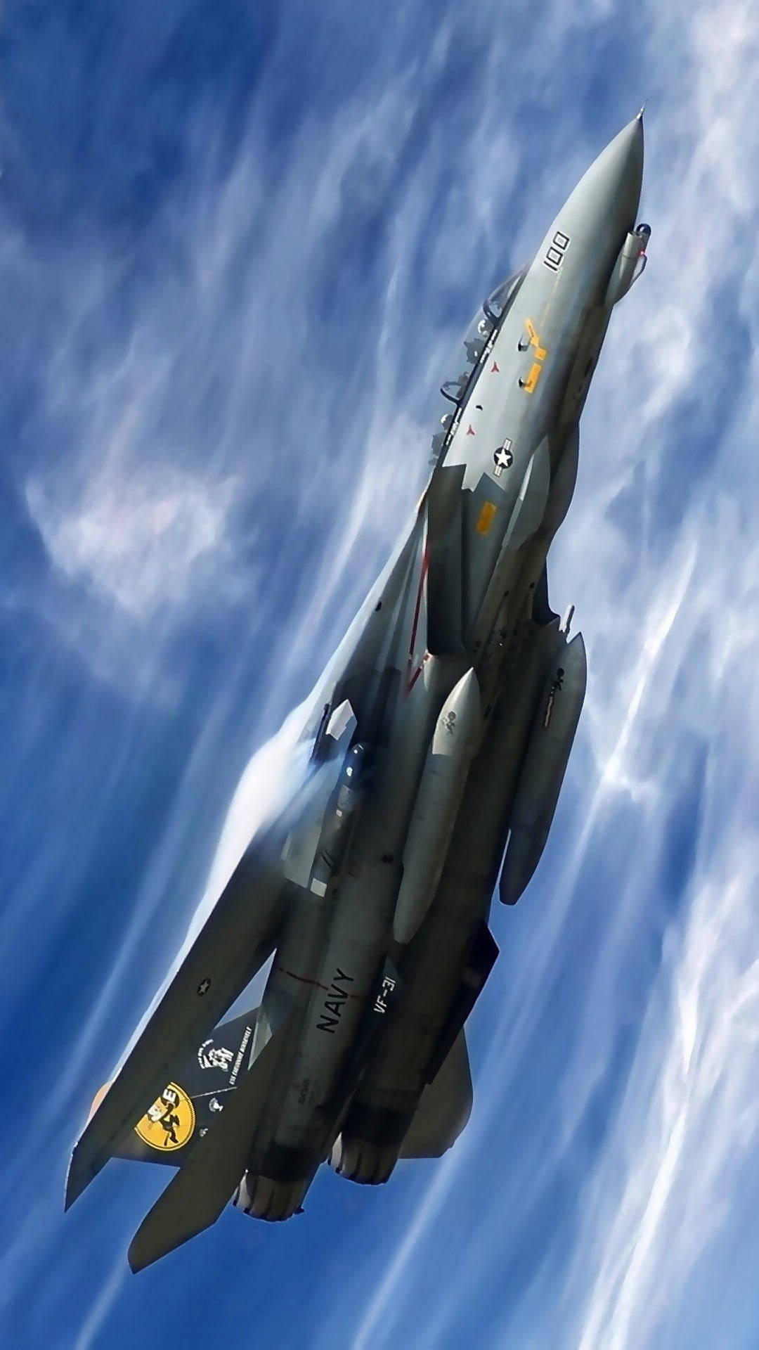 Soaring Grey Air Force Jet iPhone Wallpaper